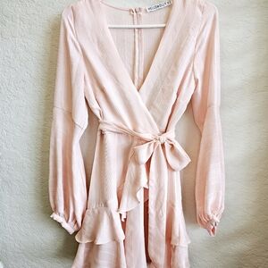 Hello Molly Meet Downtown lo.g sleeve mini dress in Pink